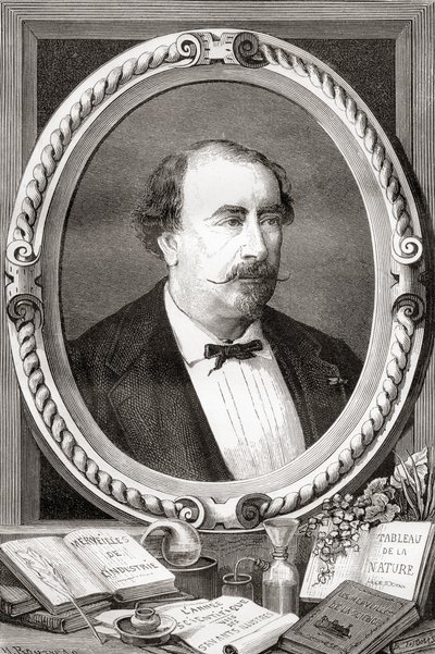 لويس فيجيه ، عالم وكاتب فرنسي ، من Les Merveilles de la Science ، حانة .1870 بواسطة المدرسة الفرنسية