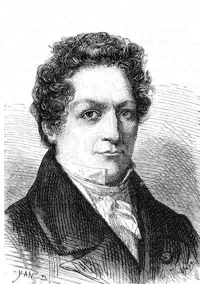 لويس جاك ثينارد (1777-1857)، الكيميائي الفرنسي، اكتشف البورون والماء المؤكسج. نقش 1867 بواسطة المدرسة الفرنسية