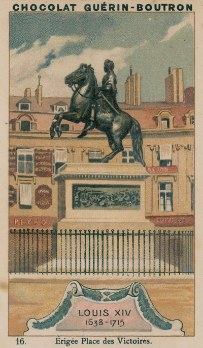 لويس الرابع عشر ، 1638-1715 ، Erigee Place des Victoires بواسطة المدرسة الفرنسية
