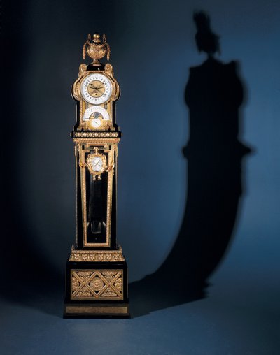 حلقات لويس السادس عشر غراندي التقويم الفلكي الدائم Regulator de Parquet (خشب الأبنوس المركب Ormolu) بواسطة المدرسة الفرنسية