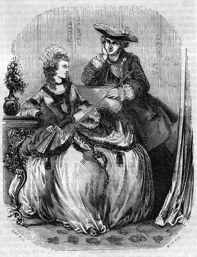 لويس الخامس عشر ومدام دي بومبادور ، جين أنطوانيت بواسون (1721-1764) (ماركيز دي بومبادور) - في "" تاريخ فرنسا "بقلم L.-P. Anquetil بواسطة المدرسة الفرنسية