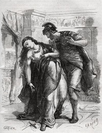 وفاة Lucrece: Lucrece (Lucrezia ، Lucretia ، سيدة رومانية من القرن السادس قبل الميلاد) كان ضحية للعنف من قبل ابن عمه Sextus Tarquin ، ابن Tarquin الرائع. انتحرت أمام زوجها Lucius Tarquinius Collatinus المعروف باسم Ta بواسطة المدرسة الفرنسية