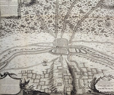 لوتيتيا أو الخطة الثانية لباريس في القرنين الرابع والخامس الميلادي ، 1722 بواسطة المدرسة الفرنسية