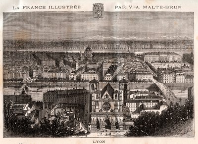 ليون - نقش في "فرنسا اللامعة: الجغرافيا والتاريخ والإدارة الإحصائية" بواسطة VA Malt-Brown. 1884 بواسطة المدرسة الفرنسية