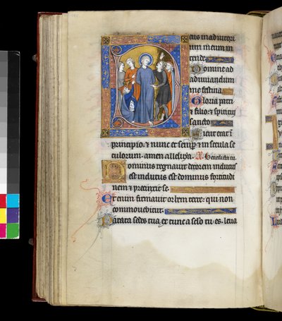 MS 300 f.191v ، الاستهزاء بالمسيح مع يسوع ، محاطًا بالمعذبين ، بما في ذلك رجلان يرتديان قبعات يهودية ، من سفر المزامير وساعات إيزابيلا الفرنسية ، باريس ، حوالي 1265-70 (قلم وحبر وتمبرا على ورق) بواسطة المدرسة الفرنسية