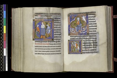 MS 300 f.201v-202r ، حق الاقتراع للقديس يوحنا والاقتراع للأبرياء المقدسين ، من سفر المزامير وساعات إيزابيلا الفرنسية ، باريس ، حوالي 1265-70 بواسطة المدرسة الفرنسية