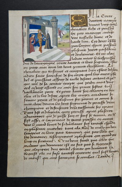 صفحة MS Hunter 252 034v من Hundred News News ، c.1461-62 بواسطة المدرسة الفرنسية