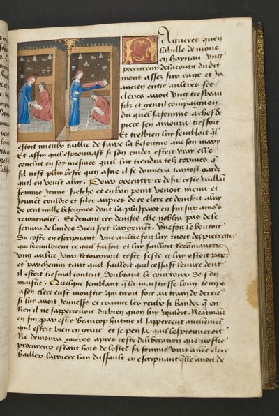 MS Hunter 252 050r صفحة من Hundred News News ، c.1461-62 بواسطة المدرسة الفرنسية