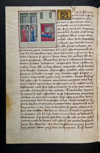 ^ MS Hunter 252 089v Page من Hundred News News ، c.1461-62 بواسطة المدرسة الفرنسية