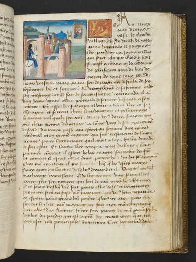 ^ MS Hunter 252 101r صفحة من Hundred News News ، c.1461-62 بواسطة المدرسة الفرنسية