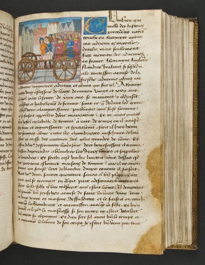 ^ MS Hunter 252 108r صفحة من Hundred News News ، c.1461-62 بواسطة المدرسة الفرنسية