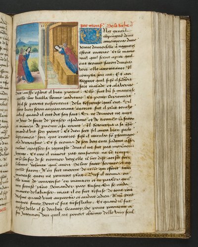 ^ MS Hunter 252 112r صفحة من Hundred News News ، c.1461-62 بواسطة المدرسة الفرنسية