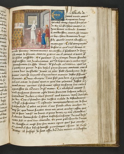 ^ MS Hunter 252 130r صفحة من Hundred News News ، c.1461-62 بواسطة المدرسة الفرنسية