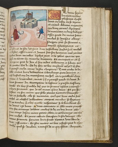 ^ MS Hunter 252 145r صفحة من Hundred News News ، c.1461-62 بواسطة المدرسة الفرنسية