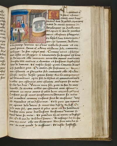 ^ MS Hunter 252 147r صفحة من Hundred News News ، c.1461-62 بواسطة المدرسة الفرنسية
