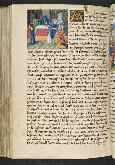 MS Hunter 252 160v صفحة من Hundred News News ، c.1461-62 بواسطة المدرسة الفرنسية