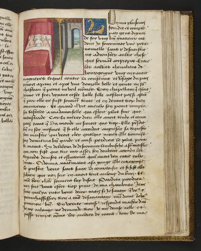 ^ MS Hunter 252 163r صفحة من Hundred News News ، c.1461-62 بواسطة المدرسة الفرنسية