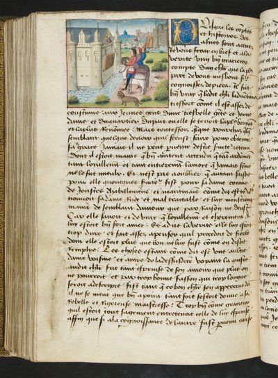 ^ MS Hunter 252 169v صفحة من Hundred News News ، c.1461-62 بواسطة المدرسة الفرنسية