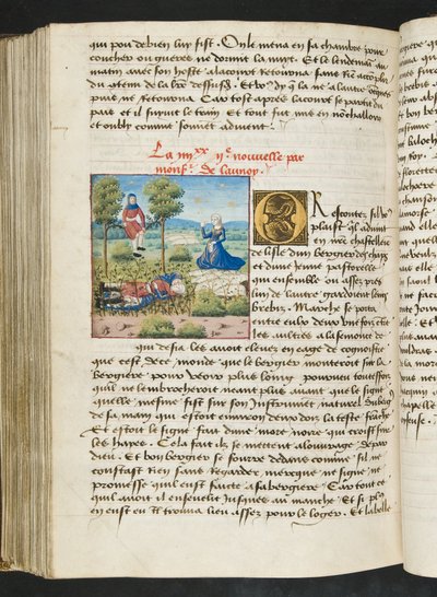 ^ MS Hunter 252 172v صفحة من Hundred News News ، c.1461-62 بواسطة المدرسة الفرنسية