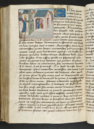 ^ MS Hunter 252 181v صفحة من Hundred News News ، c.1461-62 بواسطة المدرسة الفرنسية