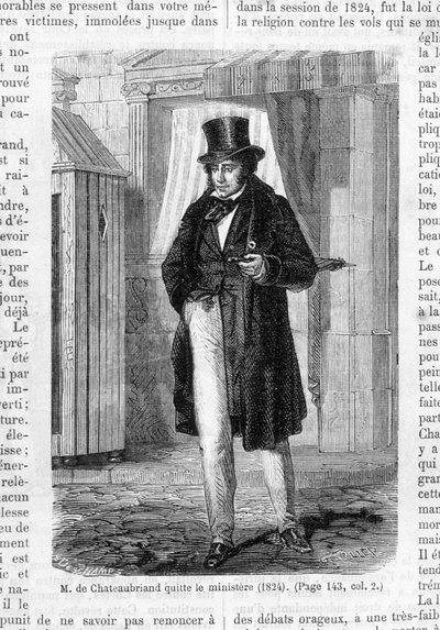 ترك M. de Chateaubriand الوزارة (1824). بواسطة المدرسة الفرنسية