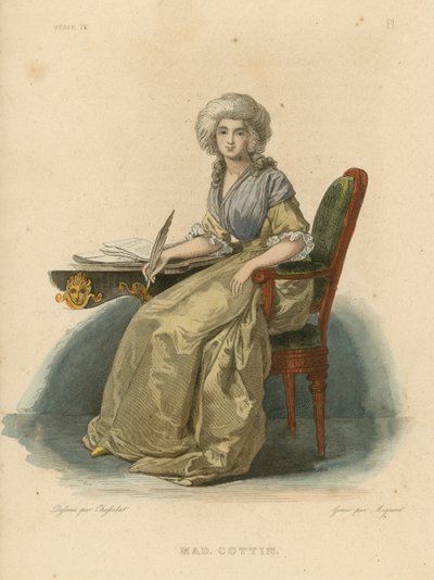 Madame Cottin (coloured engraving) بواسطة المدرسة الفرنسية