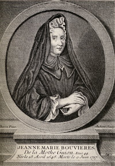 مدام جويون (1648-1717) رسم توضيحي من "الرحلات الصغيرة إلى منازل النساء المشهورات" ، نُشر عام 1897 بواسطة المدرسة الفرنسية