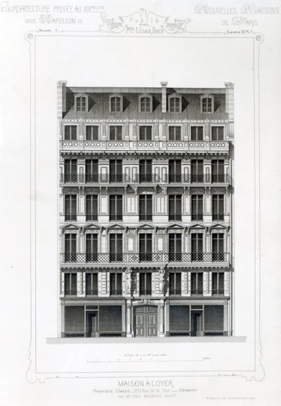 Maison A Loyer، No 3 Rue de la Paix، Paris؛ العمارة الخاصة في C19th بواسطة المدرسة الفرنسية