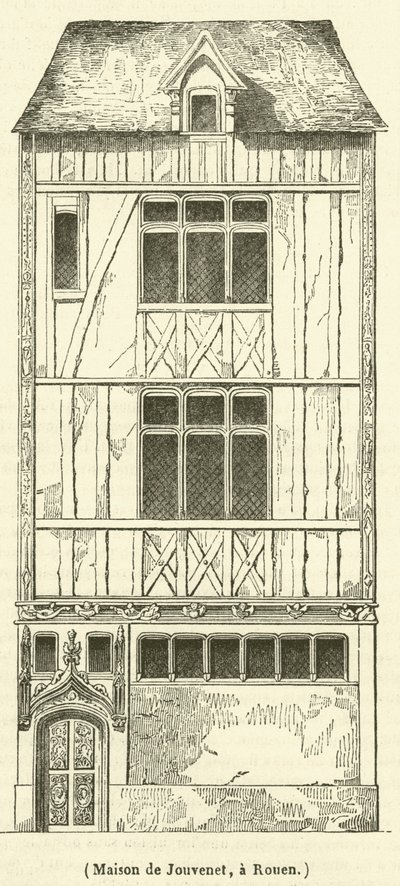 Maison de Jouvenet ، في روان (نقش) بواسطة المدرسة الفرنسية