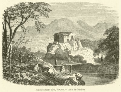 Maison ou est ne Paoli, en Corse (engraving) بواسطة المدرسة الفرنسية
