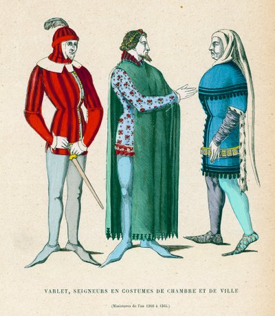 ازياء الذكور ، 1360-1365 بواسطة المدرسة الفرنسية