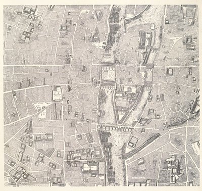 خريطة باريس تُظهر إيل دو لا سيتي ، من LAtlas de Paris بواسطة جان دي لا كايل ، 1714 بواسطة French School