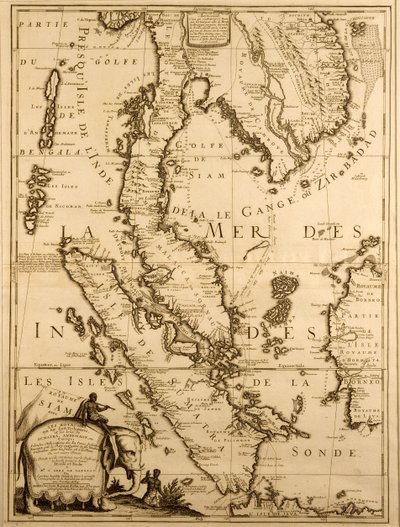 خريطة جنوب شرق آسيا ، 1687 (حبر على ورق) بواسطة المدرسة الفرنسية