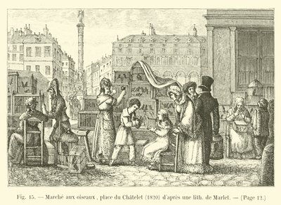 مشي الطيور ، مكان دو شاتليه ، 1820 ، بعد ليث مارليت بواسطة المدرسة الفرنسية