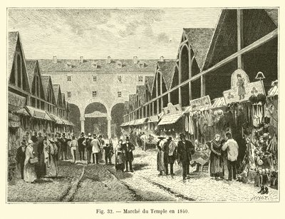 ممشى المعبد في عام 1840 بواسطة المدرسة الفرنسية