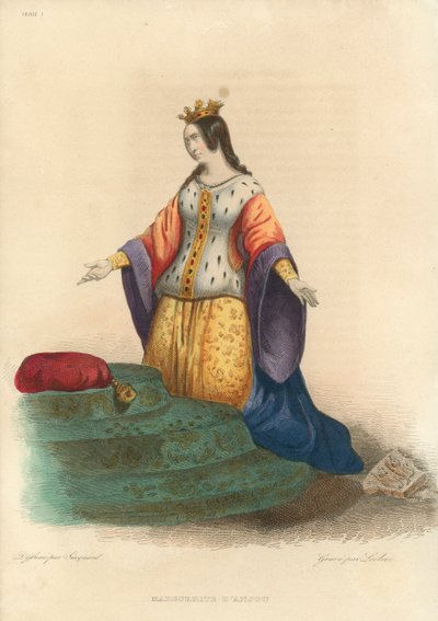 مارغريت دانجو (نقش ملون) بواسطة المدرسة الفرنسية