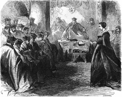 ماري ستيوارت (1542 = 1587) أثناء حكمها في عام 1587. في "" هيستوار دو لا فرانس "" ، نقش من القرن التاسع عشر. بواسطة المدرسة الفرنسية