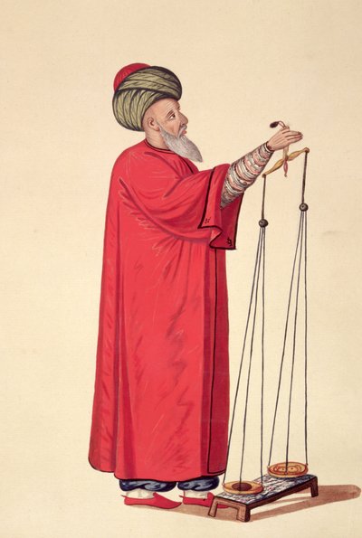 مسؤول السوق ، الفترة العثمانية ، الربع الثالث من القرن الثامن عشر (مرحاض على ورق) بواسطة المدرسة الفرنسية