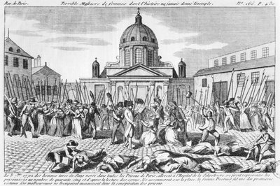 مذبحة النساء في Hopital La Salpetriere ، 3 سبتمبر 1792 بواسطة المدرسة الفرنسية