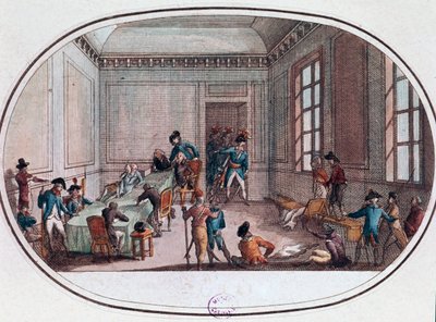 Maximilien de Robespierre injured in the antechamber of the Comite de Salut Public بواسطة المدرسة الفرنسية