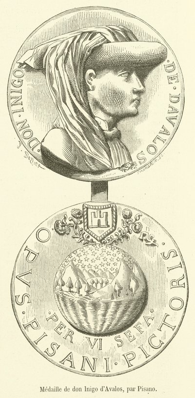 Medaille de Don Inigo d'Avalos (نقش) بواسطة المدرسة الفرنسية