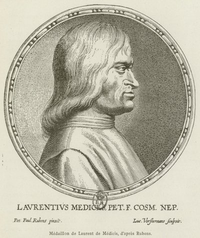 ميدالية Laurent de Medicis (نقش) بواسطة المدرسة الفرنسية