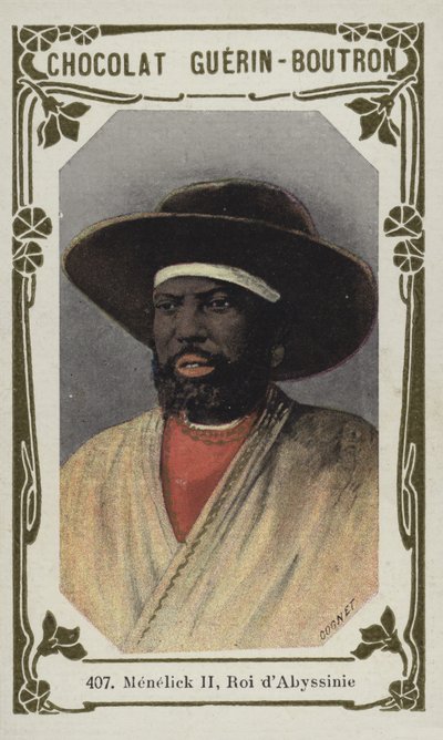 Menelick II ، Roi dAbyssinie (صورة ملونة) بواسطة المدرسة الفرنسية