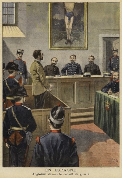 ميشيل أنجيوليلو أمام مجلس الحرب ، إسبانيا ، 1897 بواسطة French School