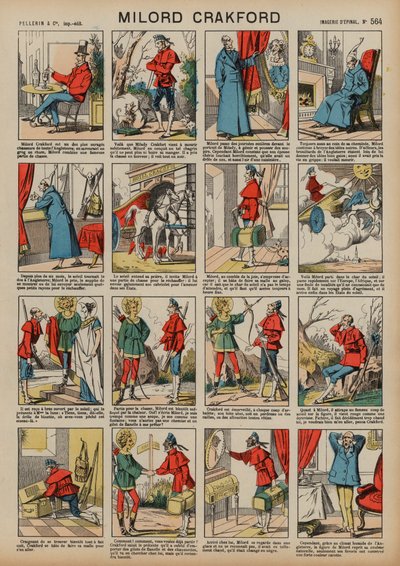Milord Crakford (coloured engraving) بواسطة المدرسة الفرنسية