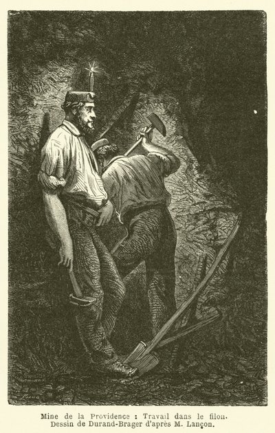 Mine de la Providence ، العمل في الوريد (النقش) بواسطة المدرسة الفرنسية
