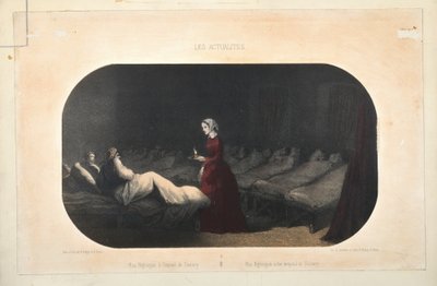ملكة جمال نايتنجيل في المستشفى في سكوتاري ، نشرتها Jacomme et Dufat ، باريس ، 1856 بواسطة المدرسة الفرنسية