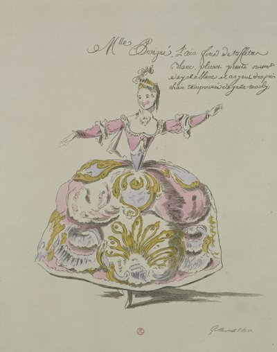 ملكة جمال Puvigne مثل الهواء ، في Zoroastre ، libretto بواسطة Cahusac ، ألحان جان فيليب رامو (1683-1764) فاكس بواسطة A. Guillaumot Fils ، 1749 (نقش ملون) بواسطة المدرسة الفرنسية