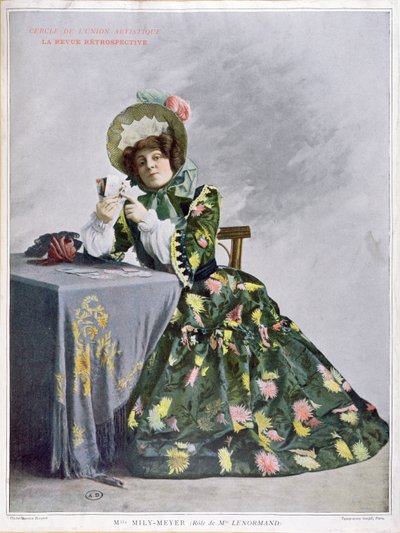 Mlle Mily-Meyer في دور Mlle Le Normand، 1899 (letterpress) بواسطة المدرسة الفرنسية