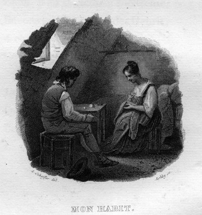 مون عادة تشانسون دي بيرانجر في "" Oeuvres Completees "(1834) من تأليف Pierre Jean de Beranger (1780-1857) ، شاعر وكاتب أغاني فرنسي. بواسطة المدرسة الفرنسية